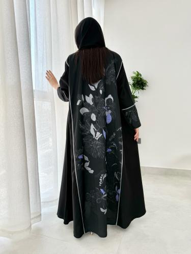 Z291 / قماش كريب مينيمات مع اورقنزا مشجر بالخلف