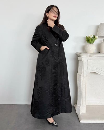 Z365 / قماش جاكار مشجر قصة بليزر مبطن مع جيوب