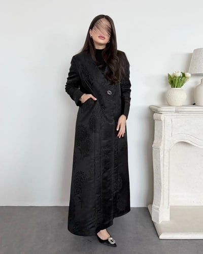 Z365 / قماش جاكار مشجر قصة بليزر مبطن مع جيوب