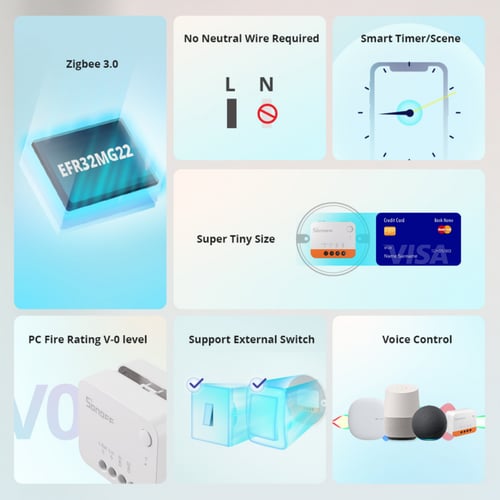 مفتاح اضاءة ذكي صغير Zigbee - ZBMINIL2