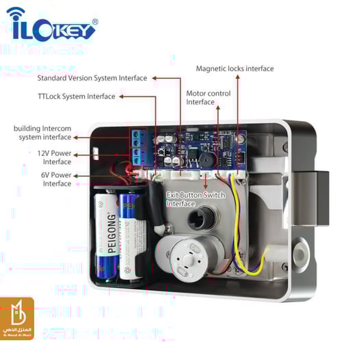 قفل باب إلكتروني ذكي R5 مع كلمة مرور وبصمة إصبع بي...