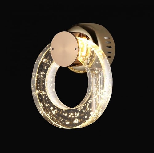 انارة جدارية داخلي كريستال دائري ذهبي