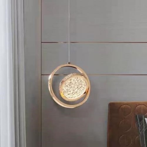 علاقي مفرد كريستال بتصميم حديث ذهبي