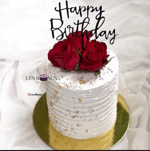 نيكد كيك حجم كبير 6انش +ورد جوري