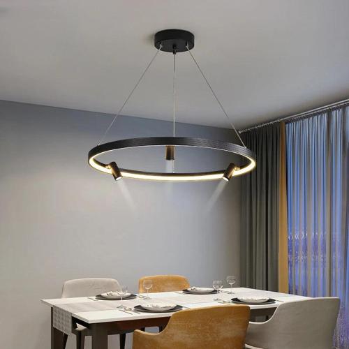 ثريا مودرن سوداء دائرية بإضاءة LED – مقاس 60 سم –...