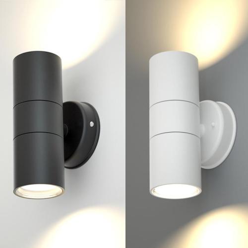 كشاف جداري خارجي أسطواني LED – أبيض وأسود