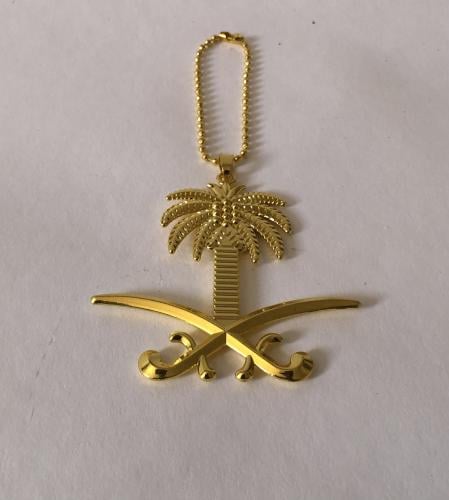 مدالية سيفين ونخلة ذهبية للمراية السيارة زينة