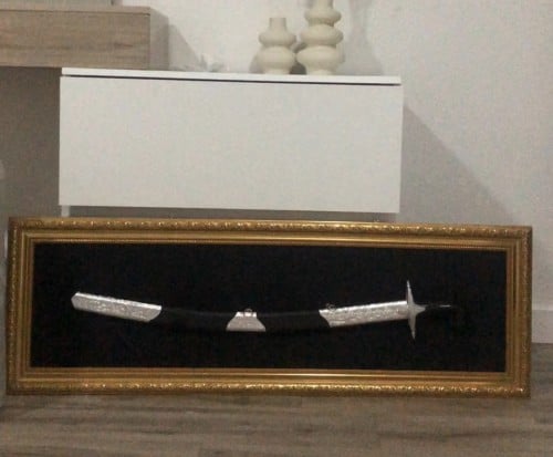 لوحة تراثية سيف اسود مع فضي 40x100
