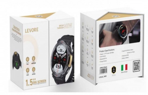 ساعه Levore بشاشة 1.5 بوصة بسير جلد
