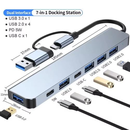 محول تايب سي و يو اس بي TYPE-C TO USB CONNECTOR 7...