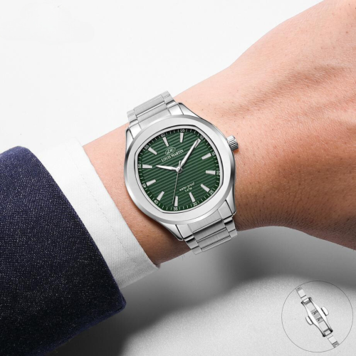 ساعه رجاليه بحزام فضي