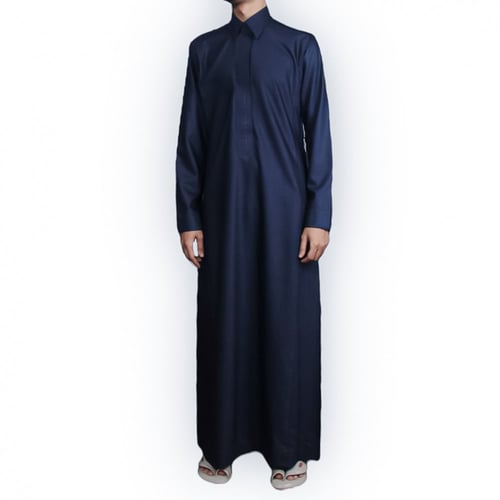 ثوب رجالي شتوي كحلي سحاب (قلاب)