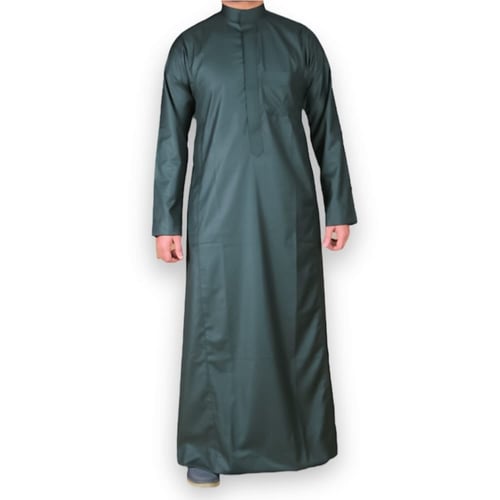 ثوب رجالي شتوي زيتّي سحاب (سادة)