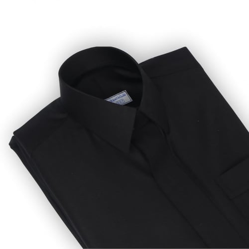 ثوب رجالي شتوي أسود سحاب (قلاب)