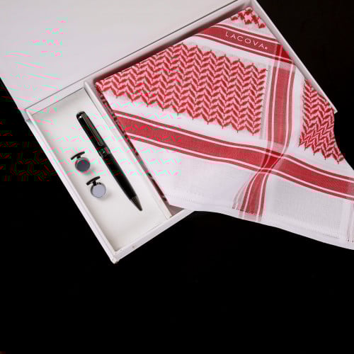 شماغ لاكوفا احمر كلاسيك ( طقم )