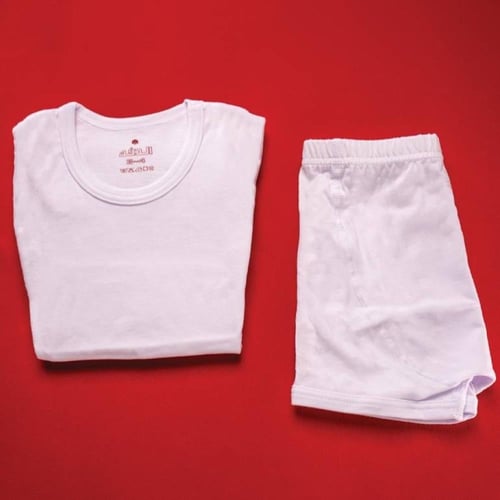 طقم ولادى الدفه قطن - فانيله دائري مع سروال قصير