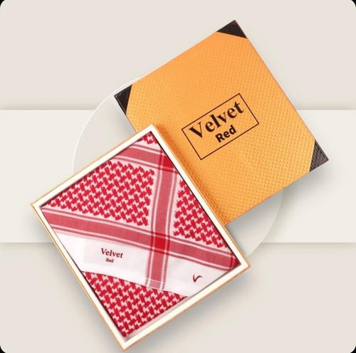 شماغ فلفيت ريد كلاسك 24 لون احمر دم الغزال