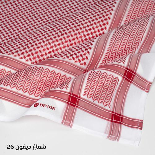 شماغ ديفون 26 أحمر إنجليزي – قطن طبيعي 100%