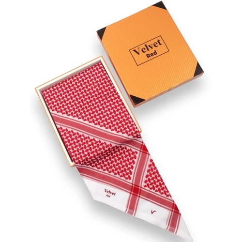 شماغ فلفيت ريد كلاسك 24 لون احمر دم الغزال