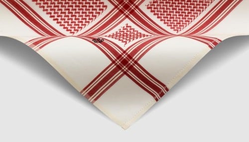 شماغ التاج الذهبي احمر - بيج