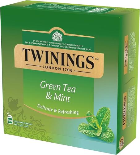 شاي توينجيز اخضر مع النعناع 100 ظرف TWININGS Green...