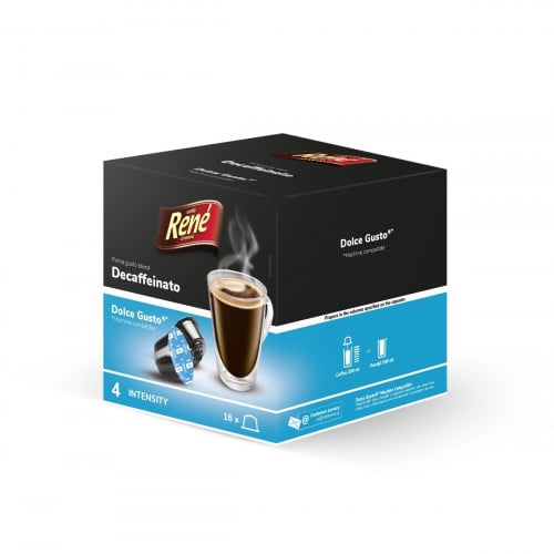 كبسولات دولشي قهوة سوداء بدون كافيين من ريني كافيه...
