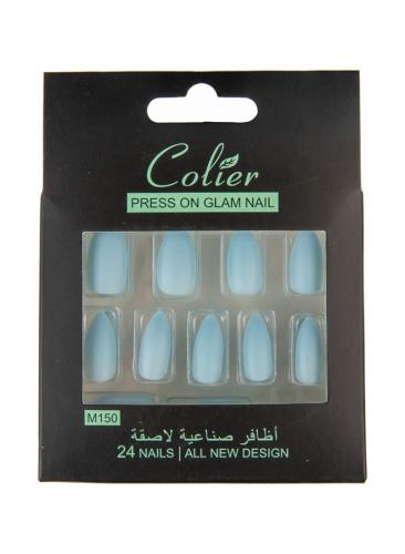 طقم أظافر جذابة من 24 قطعة سماوي