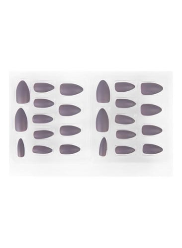 طقم أظافر جذابة من 24 قطعة رصاصي