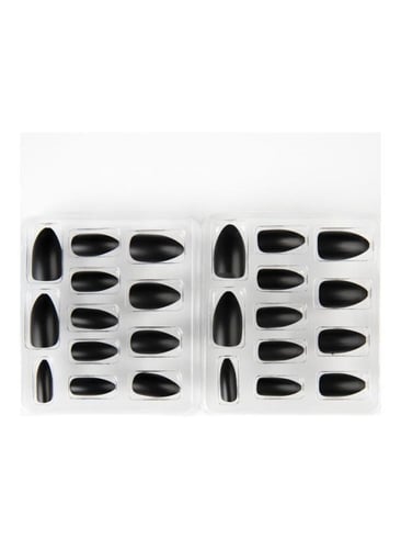 طقم أظافر جذابة من 24 قطعة أسود