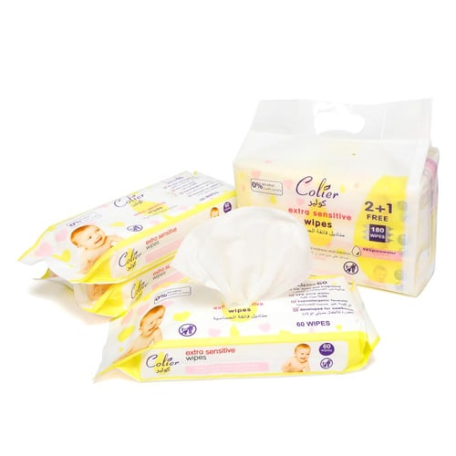 مناديل أطفال فائقة الحساسية 3×60 (180قطعه)