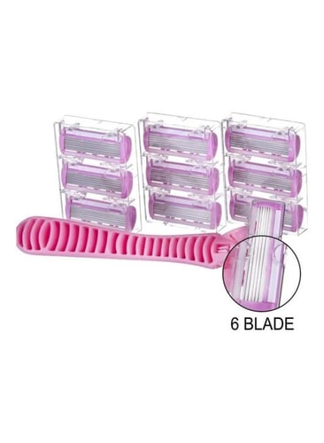 علبة امواس 6شفرات قابلة للتبديل 7ق قطع مع مقبض