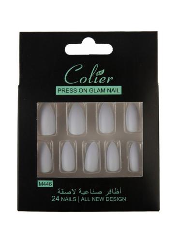 طقم أظافر جذابة من 24 قطعة رمادي