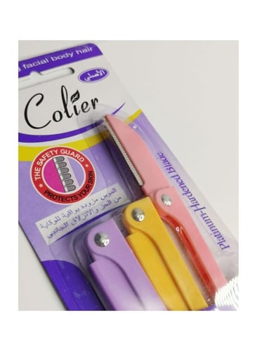 طقم حلاقة شعر الوجه مكون من 3 قطع وردي/أرجواني/أصف...