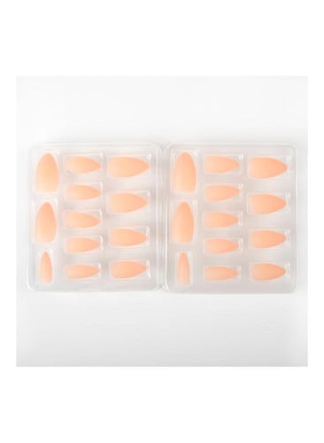 طقم أظافر جذابة من 24 قطعة وردي