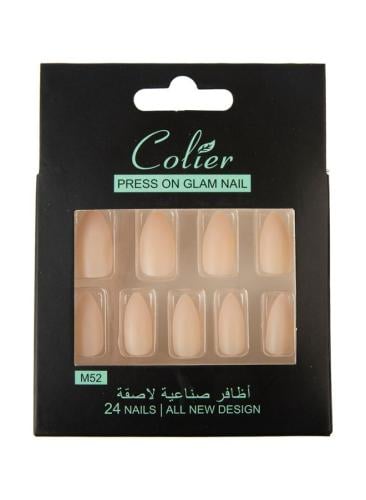 طقم أظافر جذابة من 24 قطعة بيج