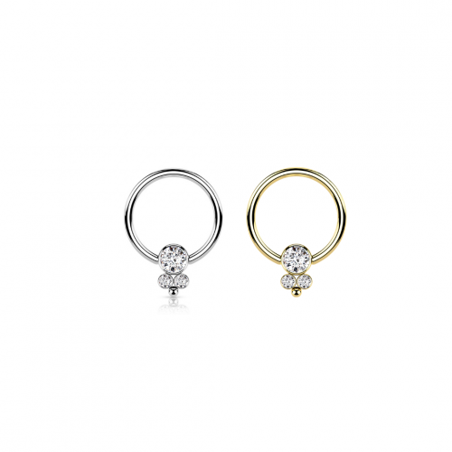16g Crystal Captive Bead Hoop