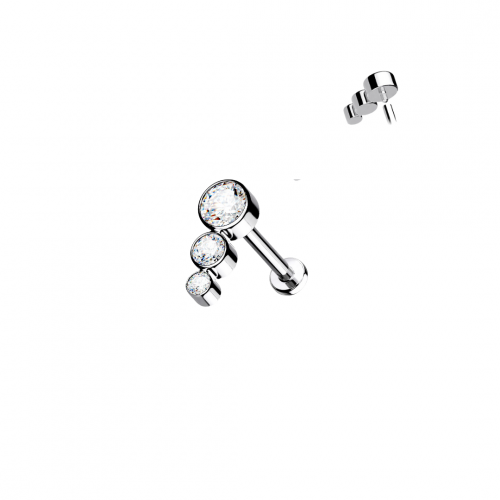 16g Titanium Triple Crystal Flat Back