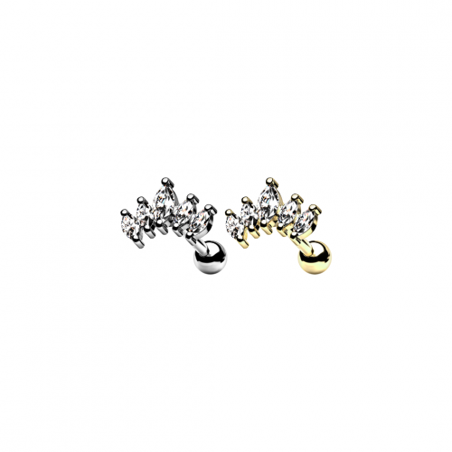16g Small 5 Crystals Flat Back