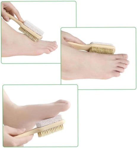 فرشاة تنظيف وتقشير القدمين وجه حجر أبيض ووجه فرشاة