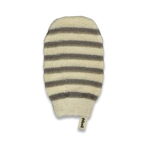 قفاز استحمام مفتوح كبير مخطط من القنب الطبيعي وقطن...