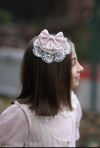 فستان وردي مقلم