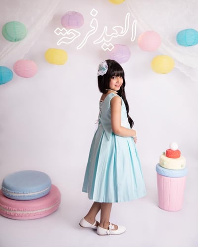 نسيم العيد فستان + جكيت + اكسسوار الشعر