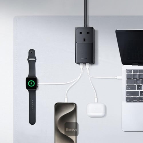 منصة شحن بيسوس 4 منافذ 2PD قوة 65واط 1ACU