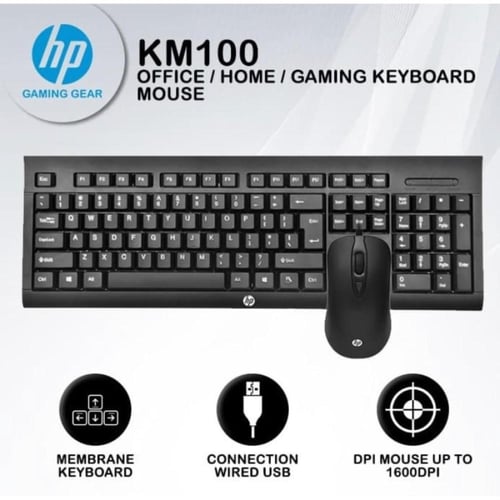 مجموعة لوحة مفاتيح USB من HP KM100