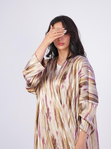 عباية حرير فاخر دبل فيس