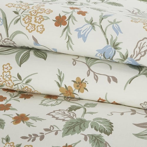 مفرش قطن صيفي مزدوج 8 قطع - زافيرا - سكري - اخضر