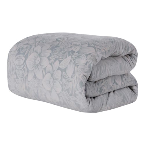 مفرش شتوي مخمل فرو مقاس كوين 6 قطع - فيرون - رصاصي