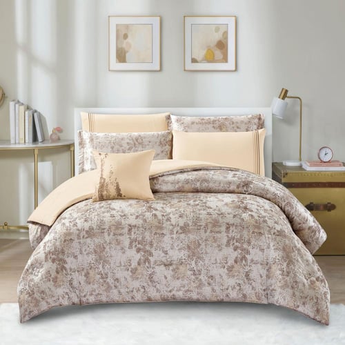 مفرش صيفي كوين تنسيل قطن 300 غرزة + مخدة هدية