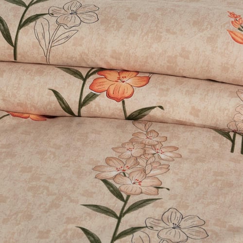 مفرش صيفي مفرد ونص 4 قطع - ليتون -بيج - لحمي