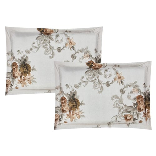 مفرش صيفي مفرد ونص 4 قطع - غاردينا -رصاصي - بيج